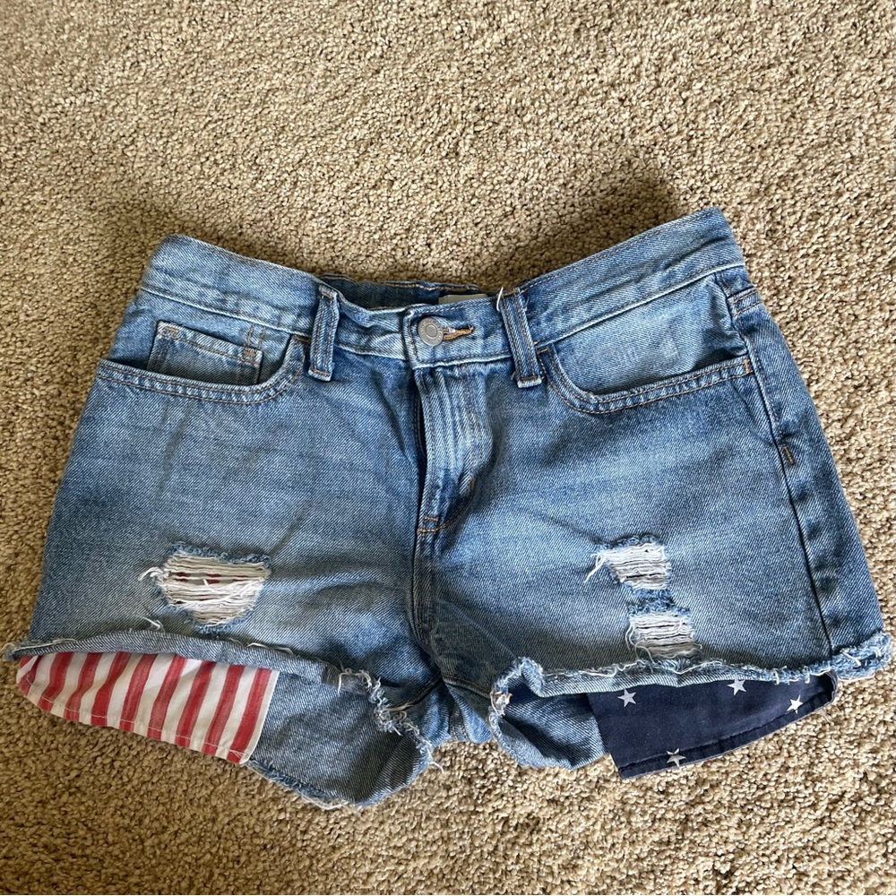 Old Navy American flag pocket jean shorts
